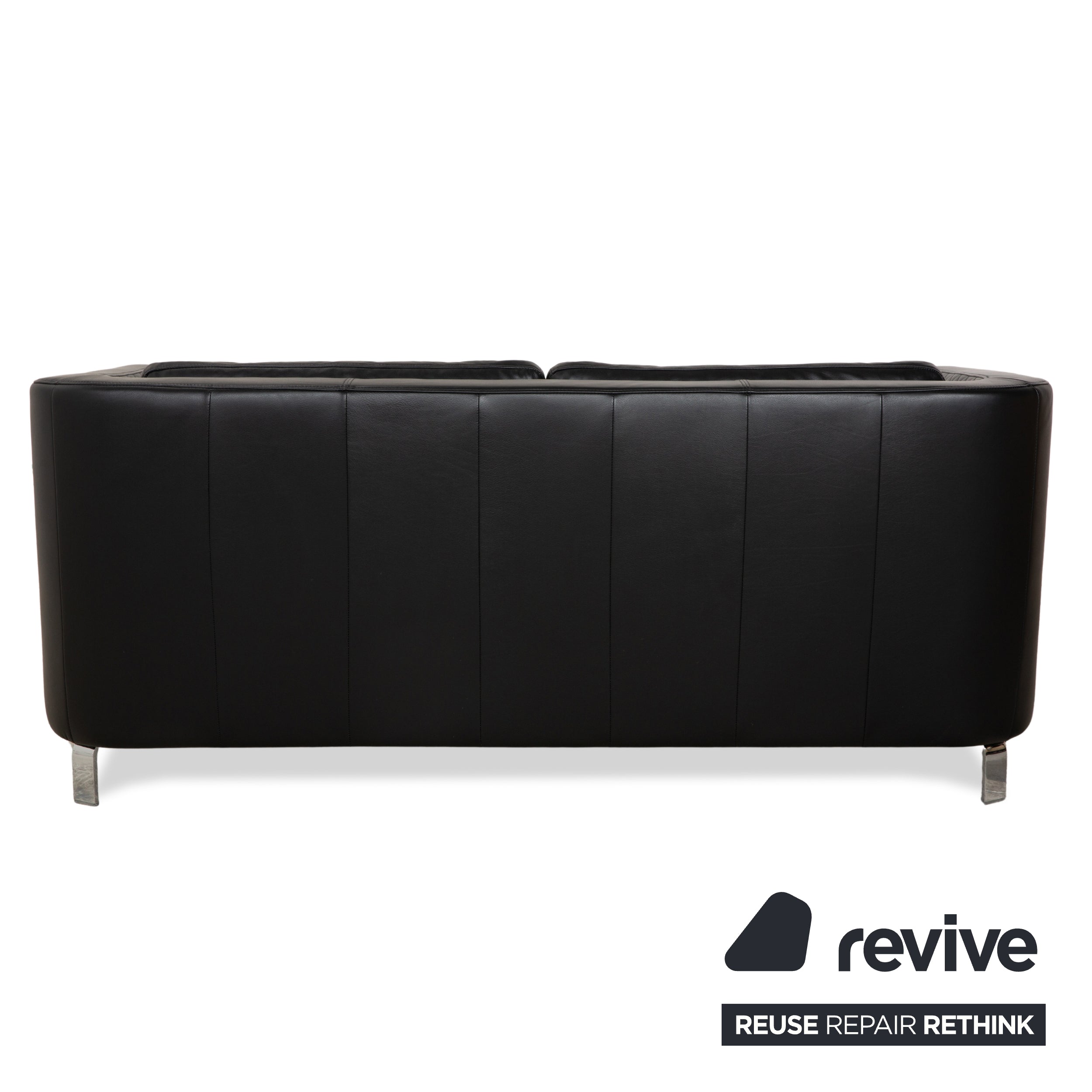 Canapé deux places en cuir noir Rolf Benz 325