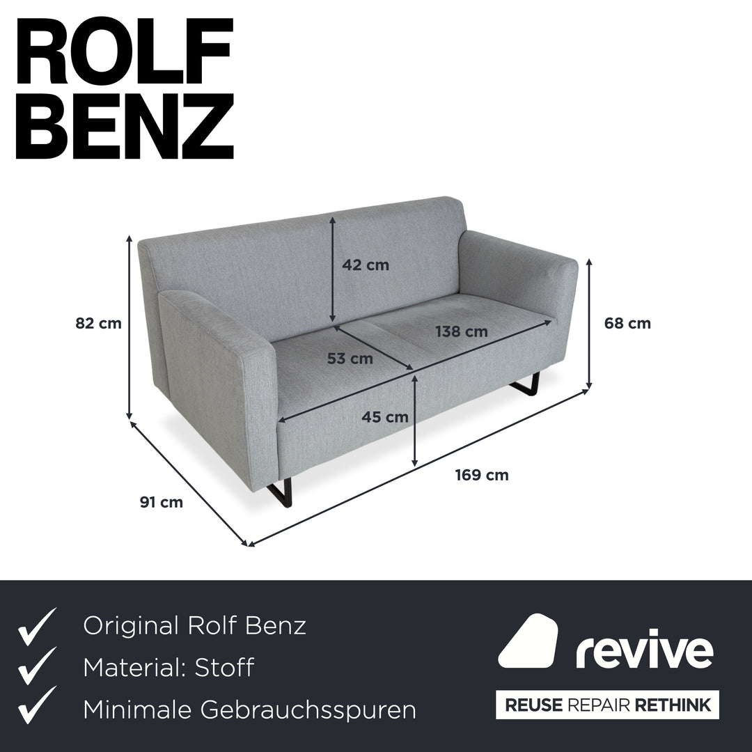 Rolf Benz 328 Stoff Dreisitzer Hellgrau Sofa Couch
