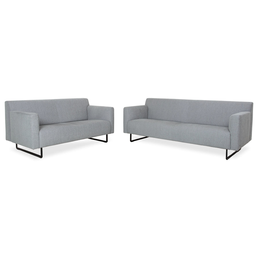 Rolf Benz 328 Fabric Suite 2x Three-Seater Grey Sofa Couch