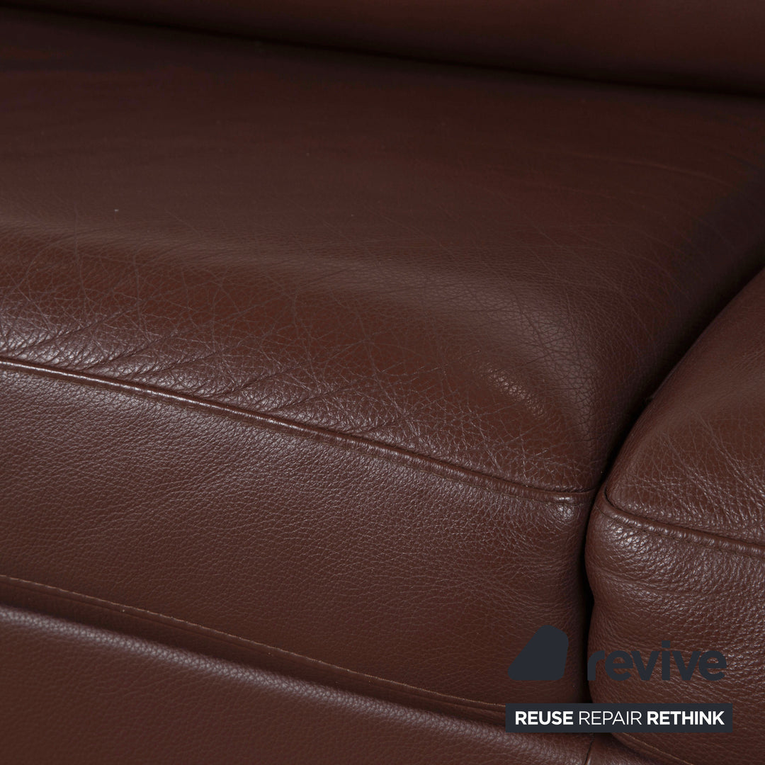 Rolf Benz 3300 Three-seater Leather Sofa Brown Couch