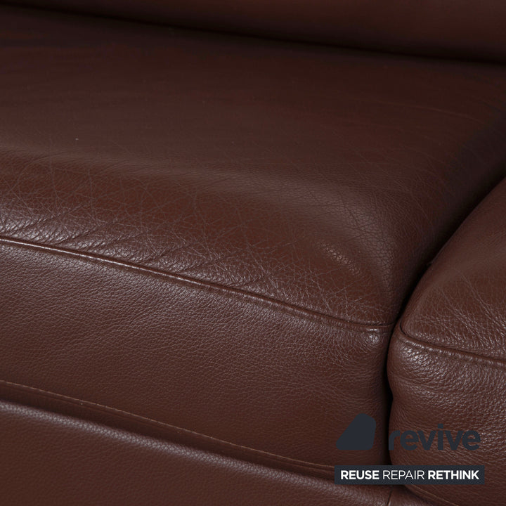 Rolf Benz 3300 Three-seater Leather Sofa Brown Couch
