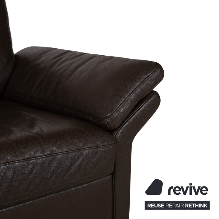 Rolf Benz 3300 Dreisitzer Leder Sofa Braun Couch manuelle Funktion Kopfstütze