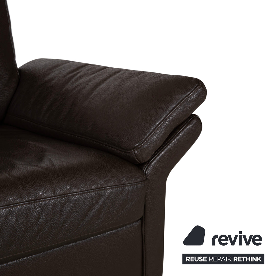 Rolf Benz 3300 Dreisitzer Leder Sofa Braun Couch manuelle Funktion Kopfstütze