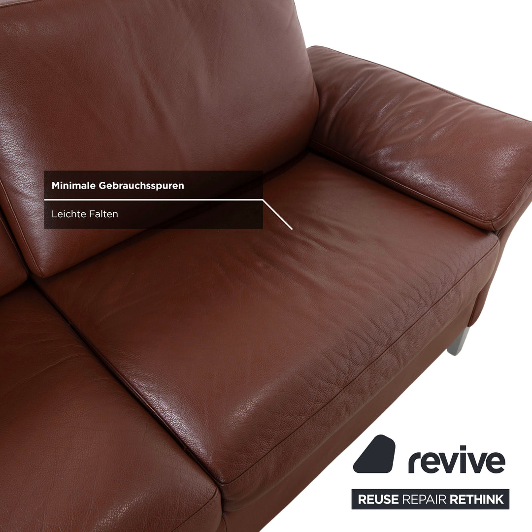 Rolf Benz 3300 Three-seater Leather Sofa Brown Couch