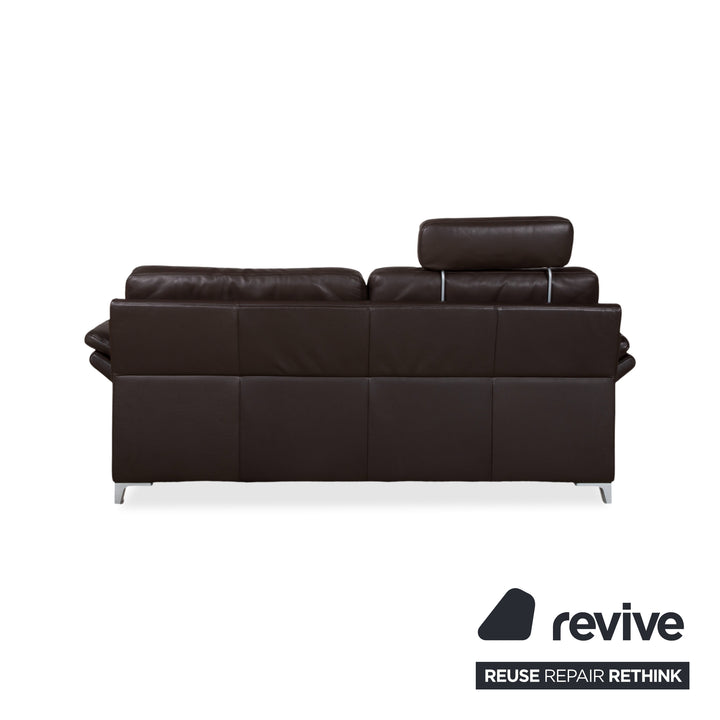 Rolf Benz 3300 Dreisitzer Leder Sofa Braun Couch manuelle Funktion Kopfstütze