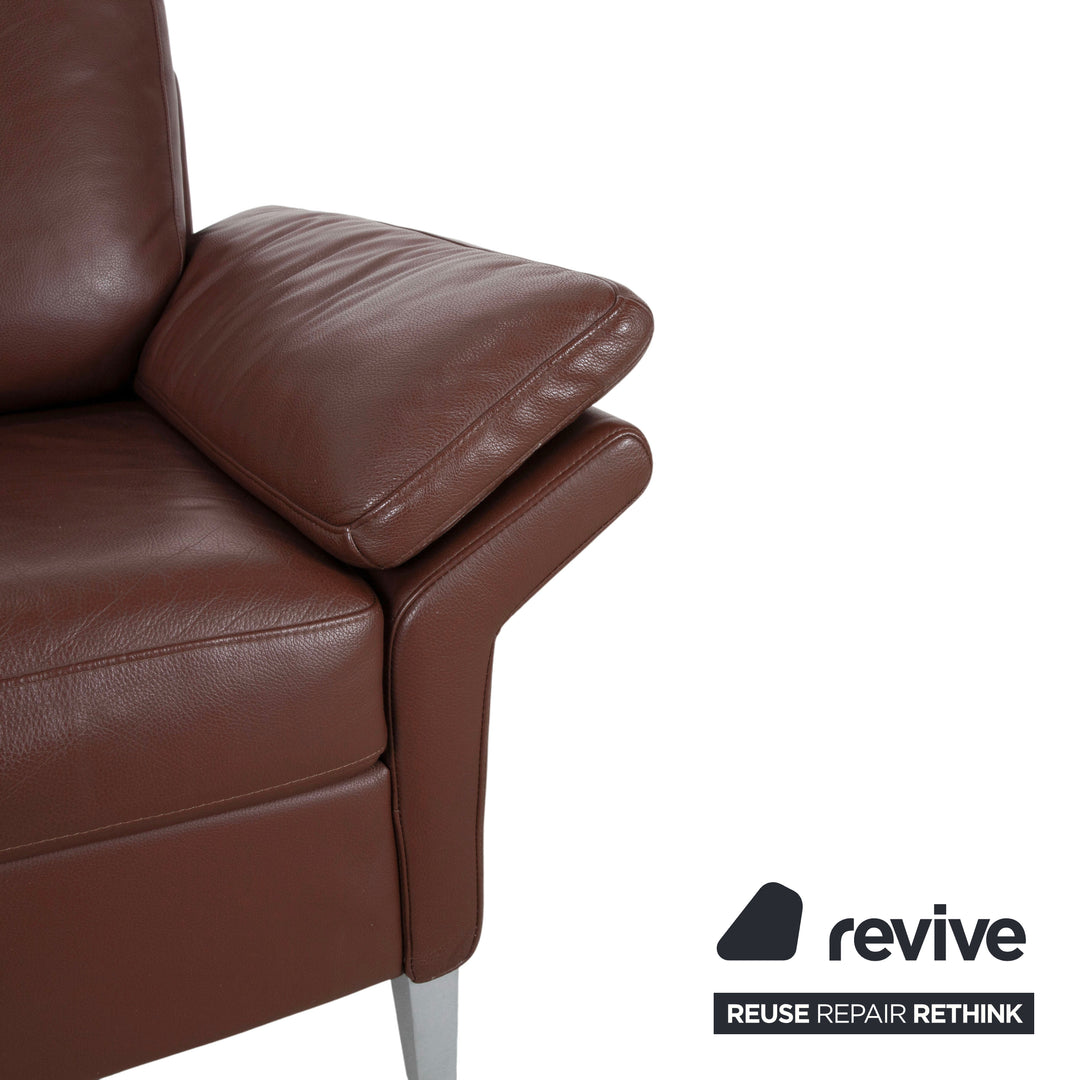 Rolf Benz 3300 Three-seater Leather Sofa Brown Couch