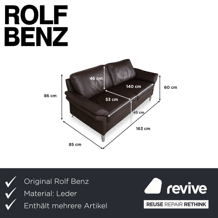 Rolf Benz 3300 Sofa Set Leather Two-Seater Three-Seater Brown Sofa Couch