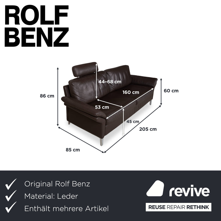 Rolf Benz 3300 Garnitur Leder Zweisitzer Dreisitzer Braun Sofa Couch