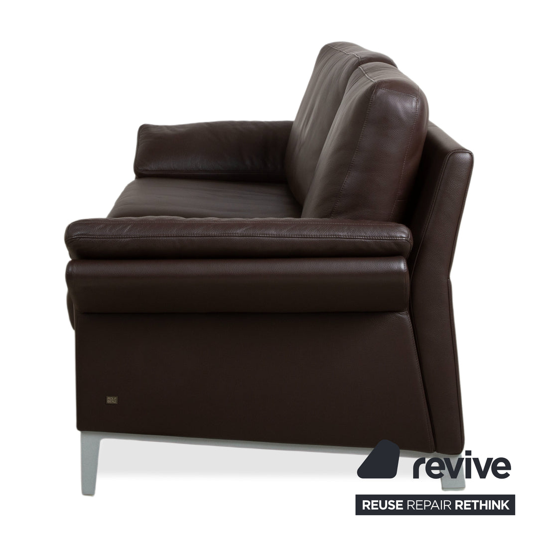 Rolf Benz 3300 Leder 2x Dreisitzer Braun Mokka Sofa Couch
