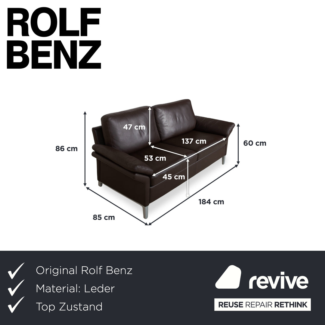 Rolf Benz 3300 Leder Dreisitzer Braun Mokka Sofa Couch