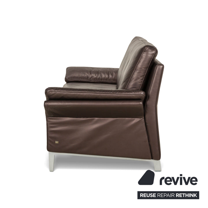 Canapé trois places en cuir marron Rolf Benz 3300