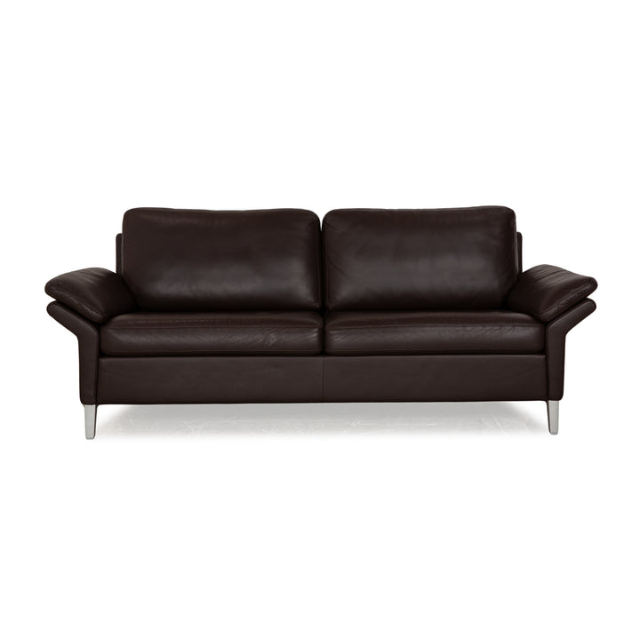 Rolf Benz 3300 Leather Three-Seater Brown Sofa Couch