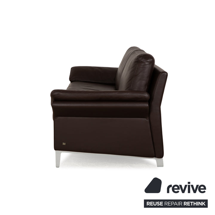 Rolf Benz 3300 Leather Three-Seater Brown Sofa Couch