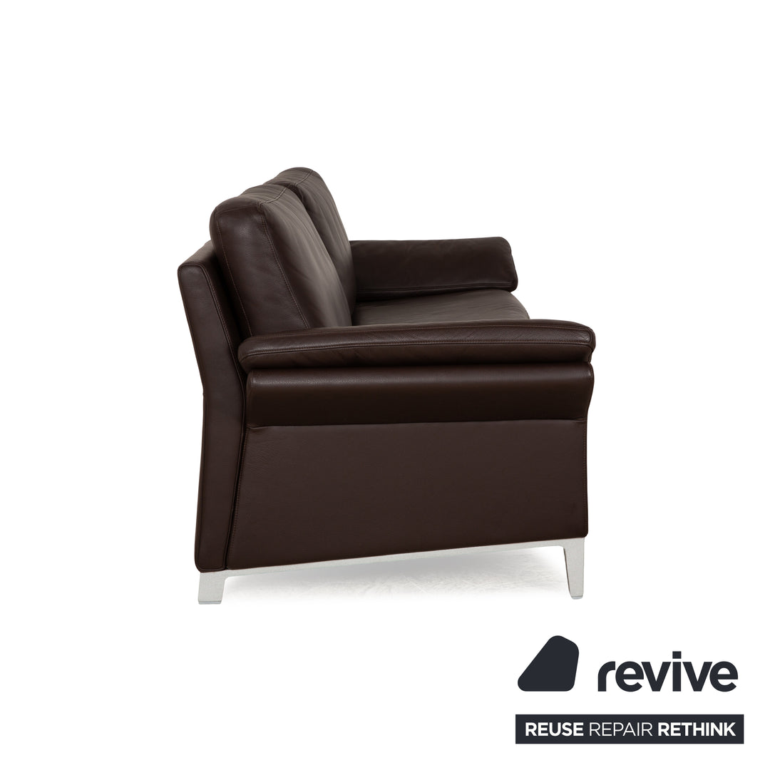 Rolf Benz 3300 Leather Three-Seater Brown Sofa Couch