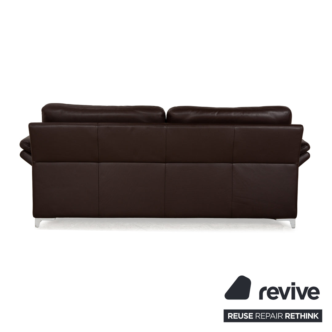 Rolf Benz 3300 Leather Three-Seater Brown Sofa Couch