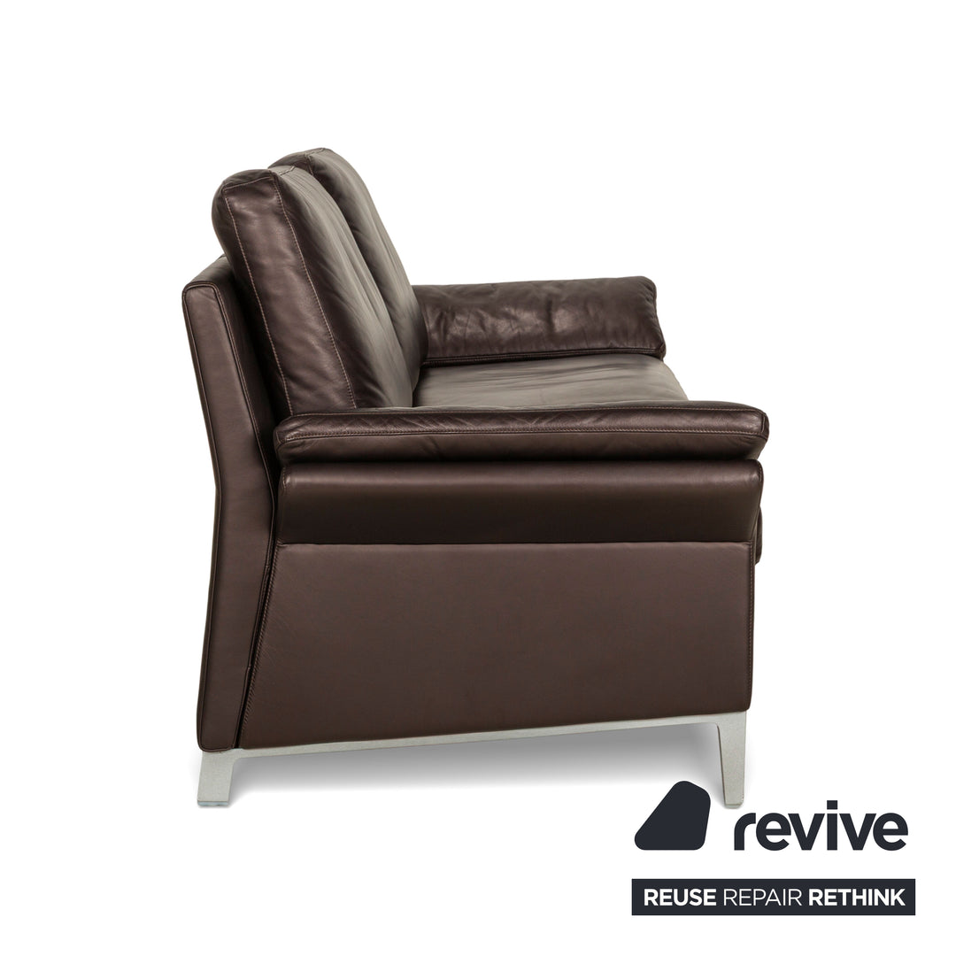 Canapé trois places en cuir marron Rolf Benz 3300