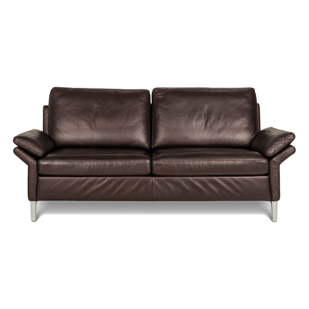 Rolf Benz 3300 Leather Three-Seater Brown Sofa Couch