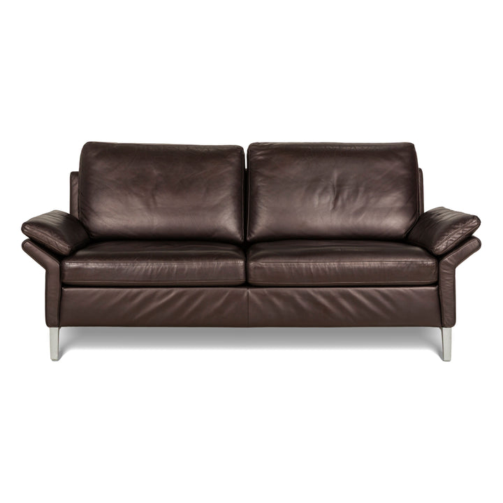 Rolf Benz 3300 Leather Three-Seater Brown Sofa Couch