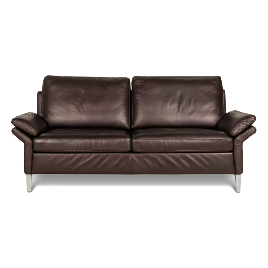 Rolf Benz 3300 Leather Three-Seater Brown Sofa Couch