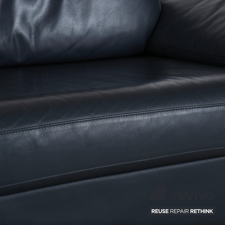 Rolf Benz 3300 Leder Dreisitzer Schwarz Sofa Couch