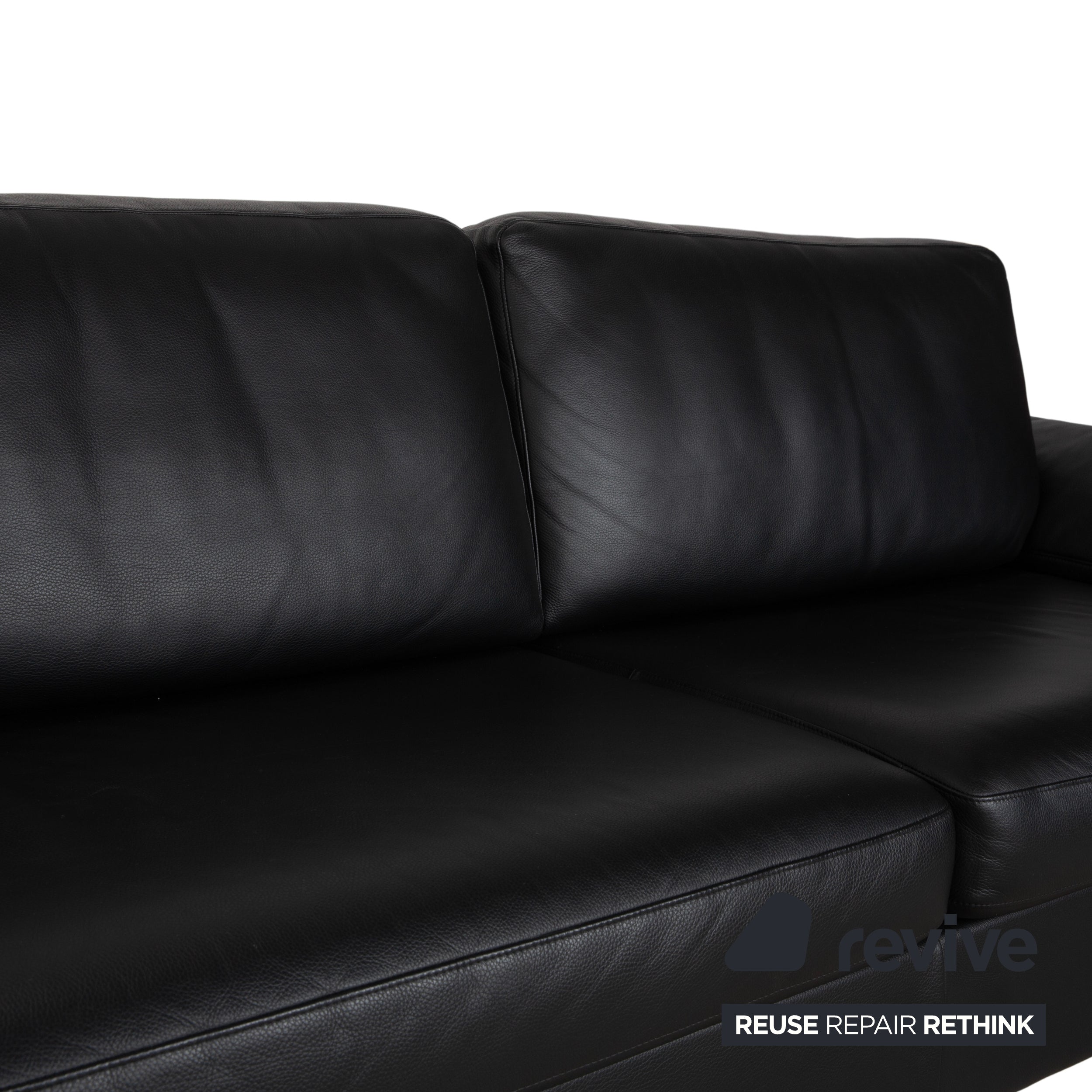 Rolf Benz 3300 Leder Dreisitzer Schwarz Sofa Couch
