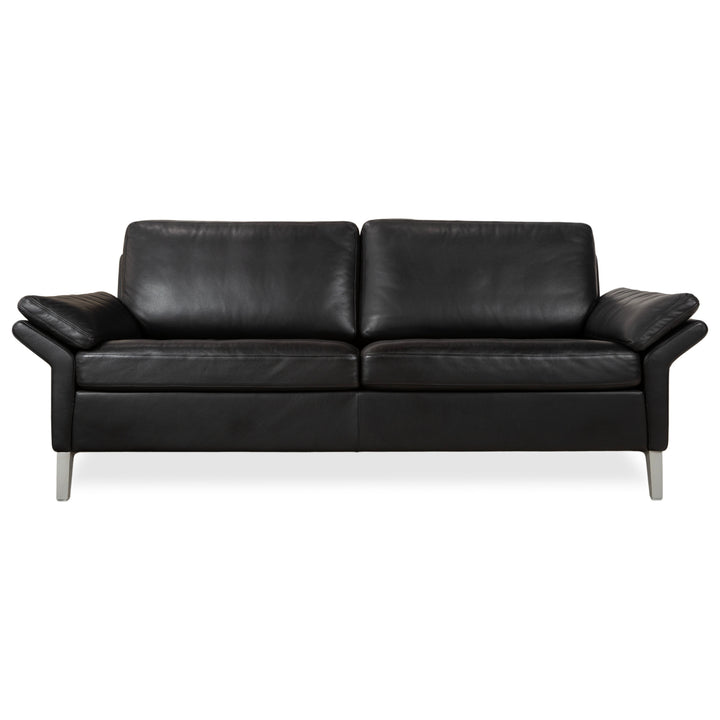 Rolf Benz 3300 Leder Dreisitzer Schwarz Sofa Couch