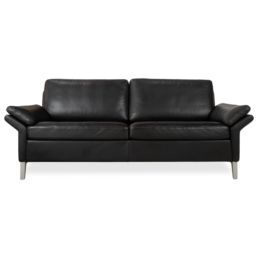 Rolf Benz 3300 Leder Dreisitzer Schwarz Sofa Couch
