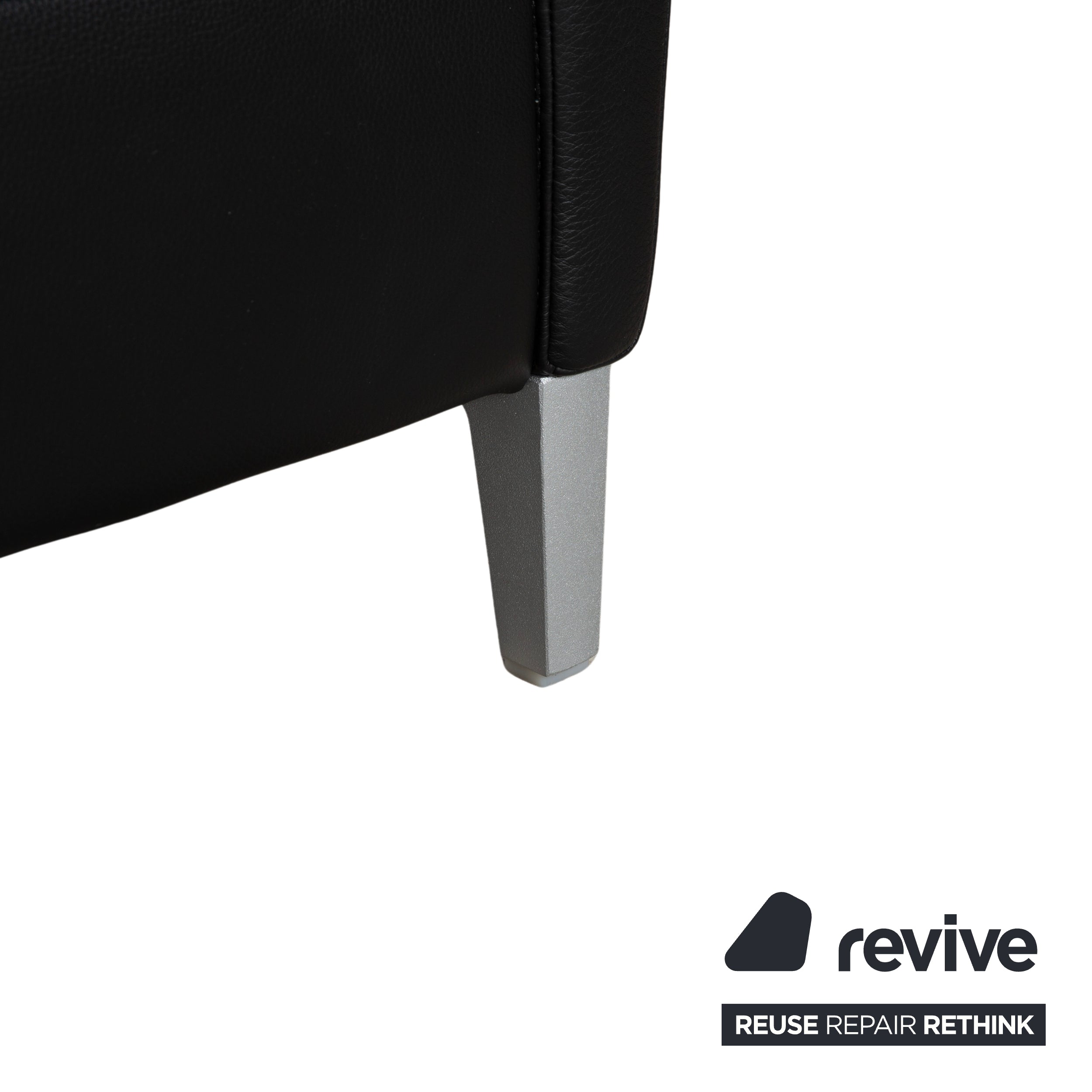 Rolf Benz 3300 Leder Dreisitzer Schwarz Sofa Couch