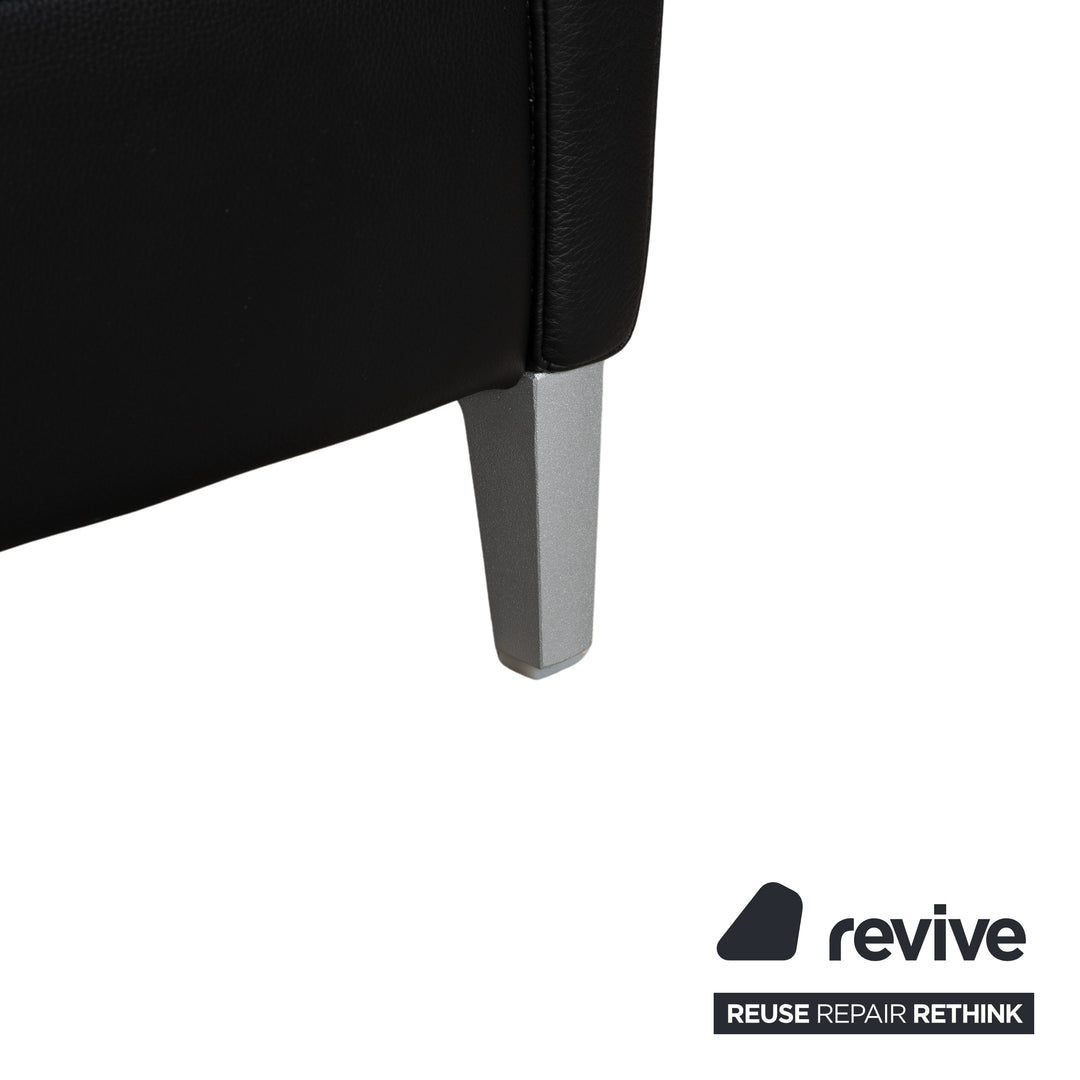 Rolf Benz 3300 Leder Dreisitzer Schwarz Sofa Couch