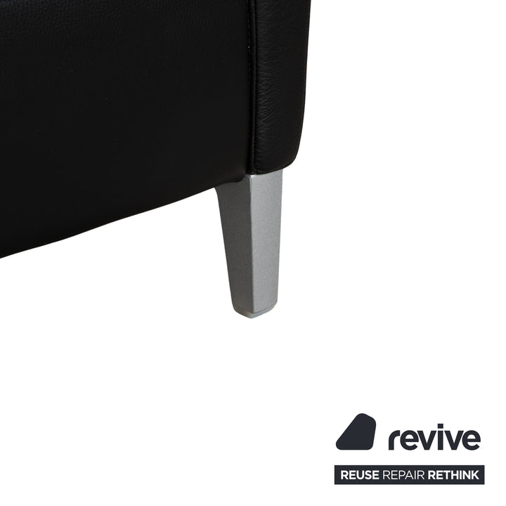 Rolf Benz 3300 Leder Dreisitzer Schwarz Sofa Couch