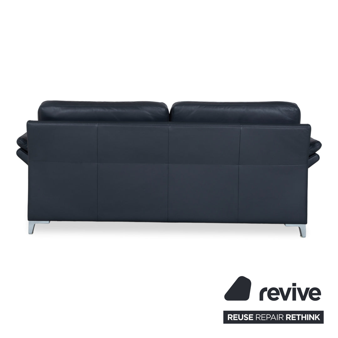 Rolf Benz 3300 Leder Dreisitzer Schwarz Sofa Couch