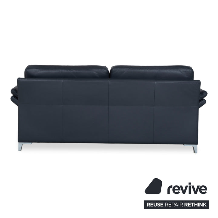 Rolf Benz 3300 Leder Dreisitzer Schwarz Sofa Couch