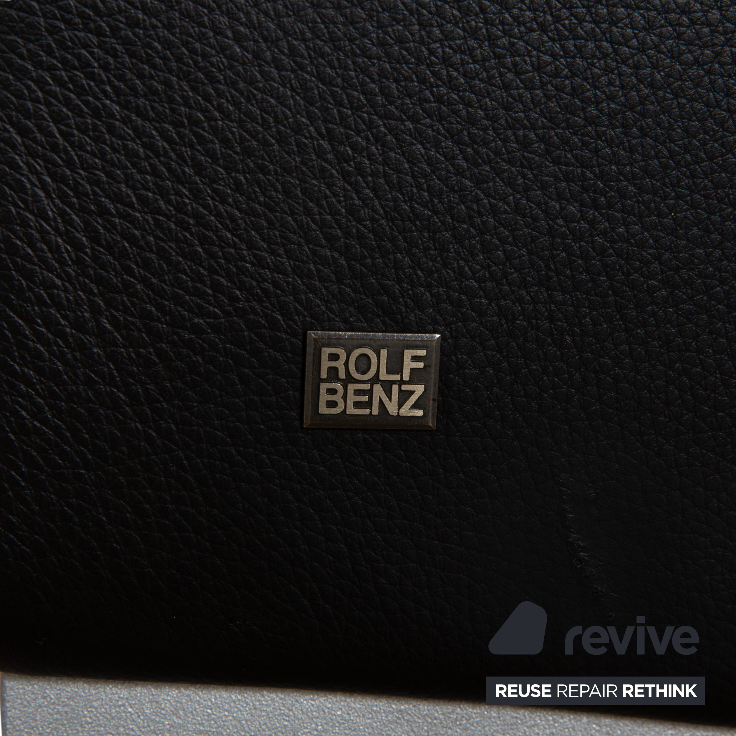 Rolf Benz 3300 Leder Dreisitzer Schwarz Sofa Couch