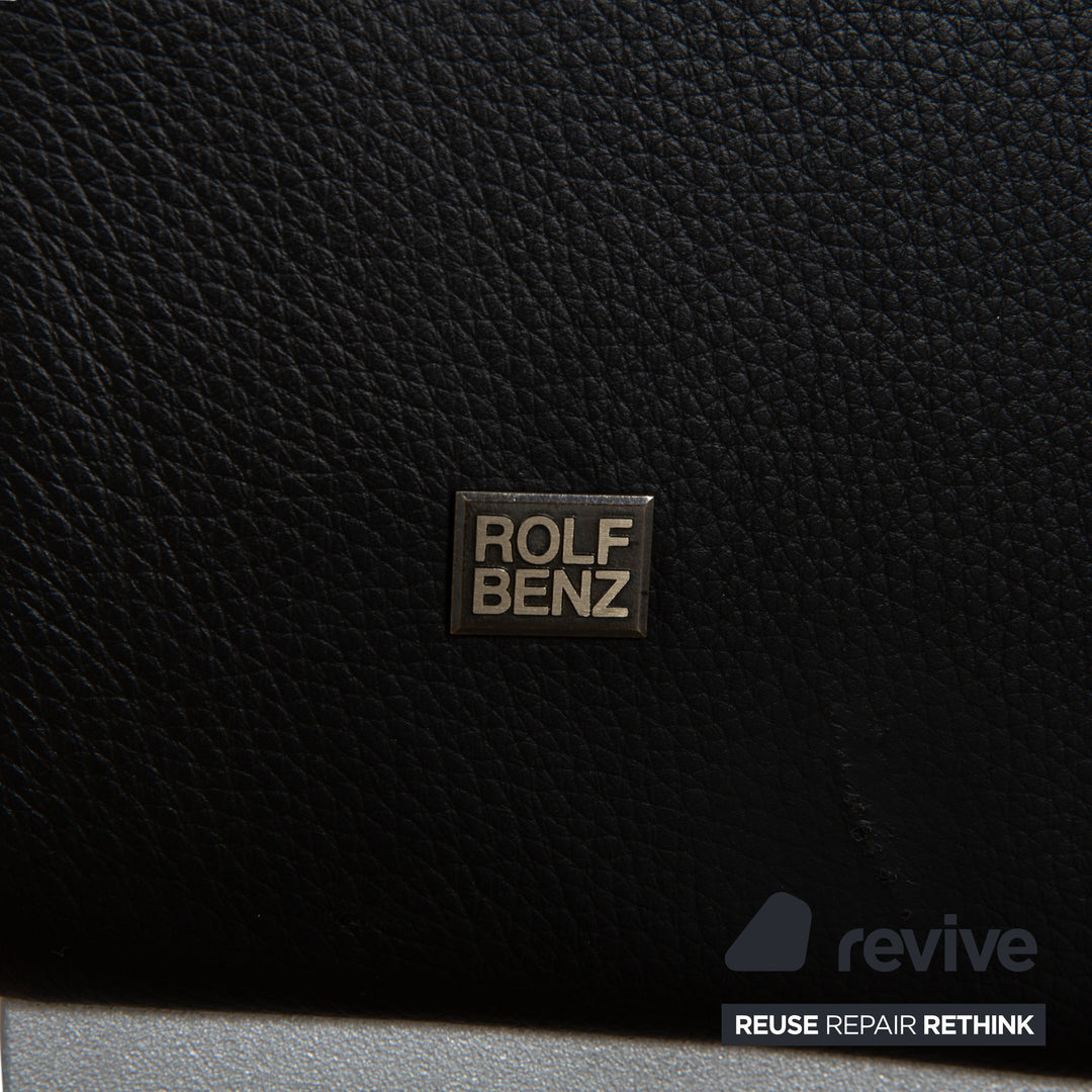 Rolf Benz 3300 Leder Dreisitzer Schwarz Sofa Couch