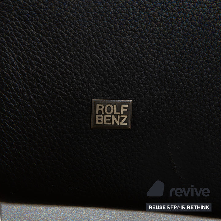Rolf Benz 3300 Leder Dreisitzer Schwarz Sofa Couch
