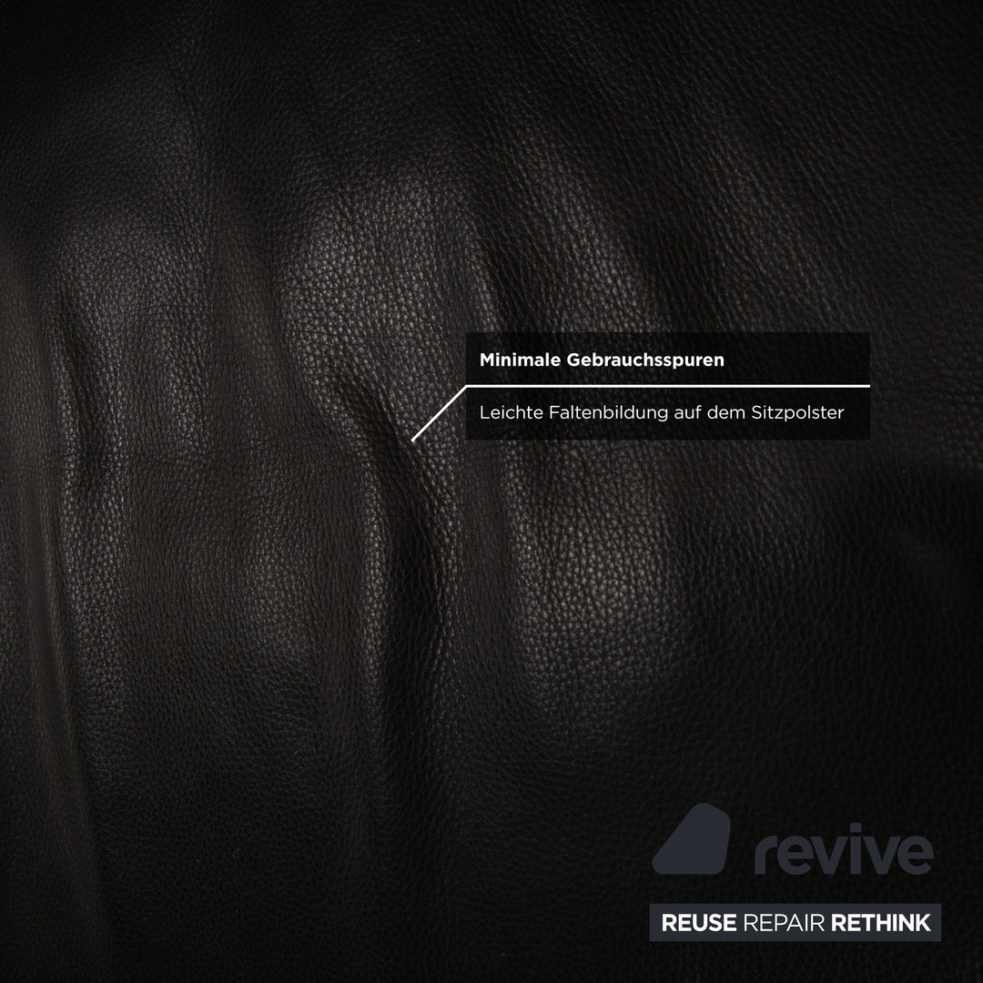 Rolf Benz 3300 Leder Dreisitzer Schwarz Sofa Couch