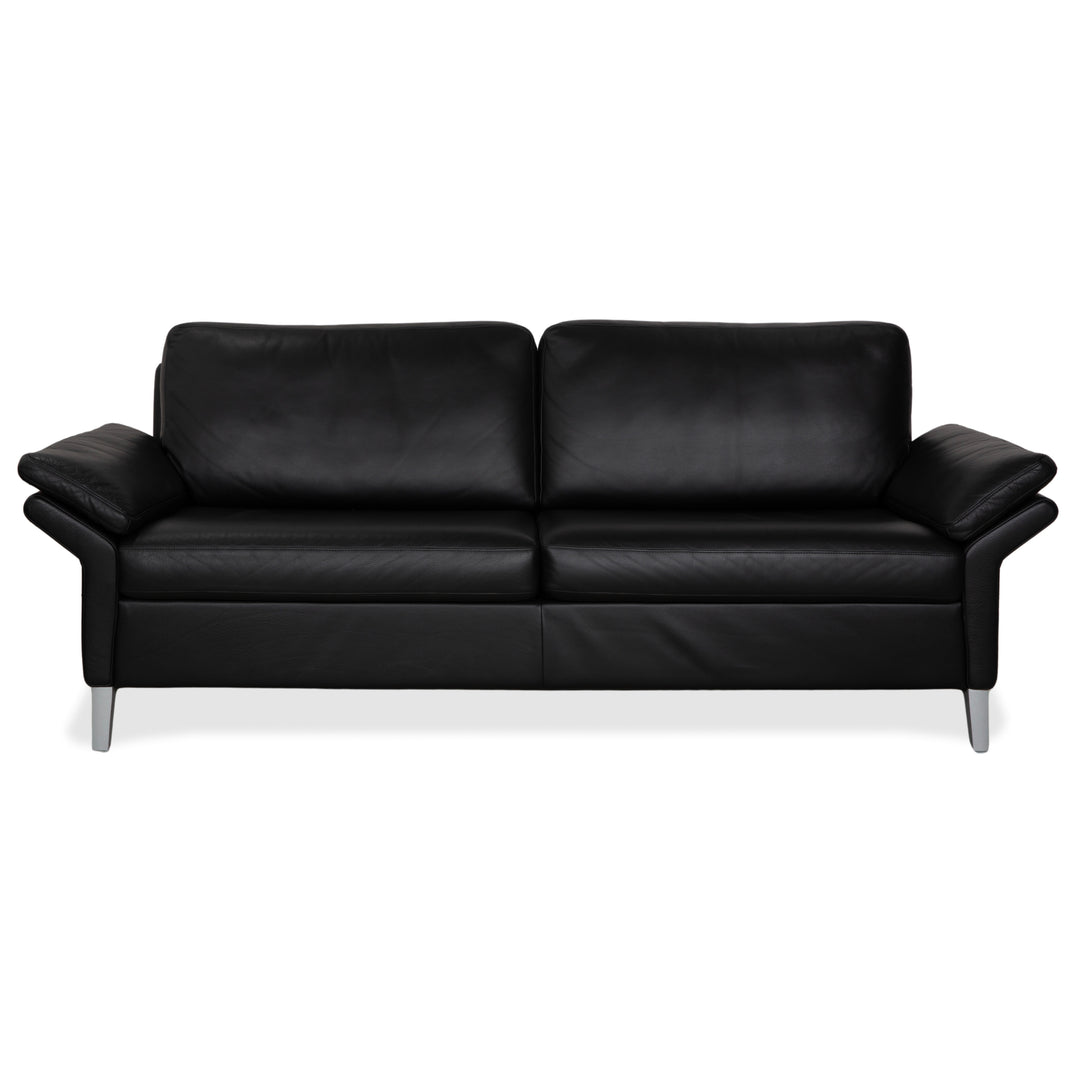 Rolf Benz 3300 Leder Dreisitzer Schwarz Sofa Couch