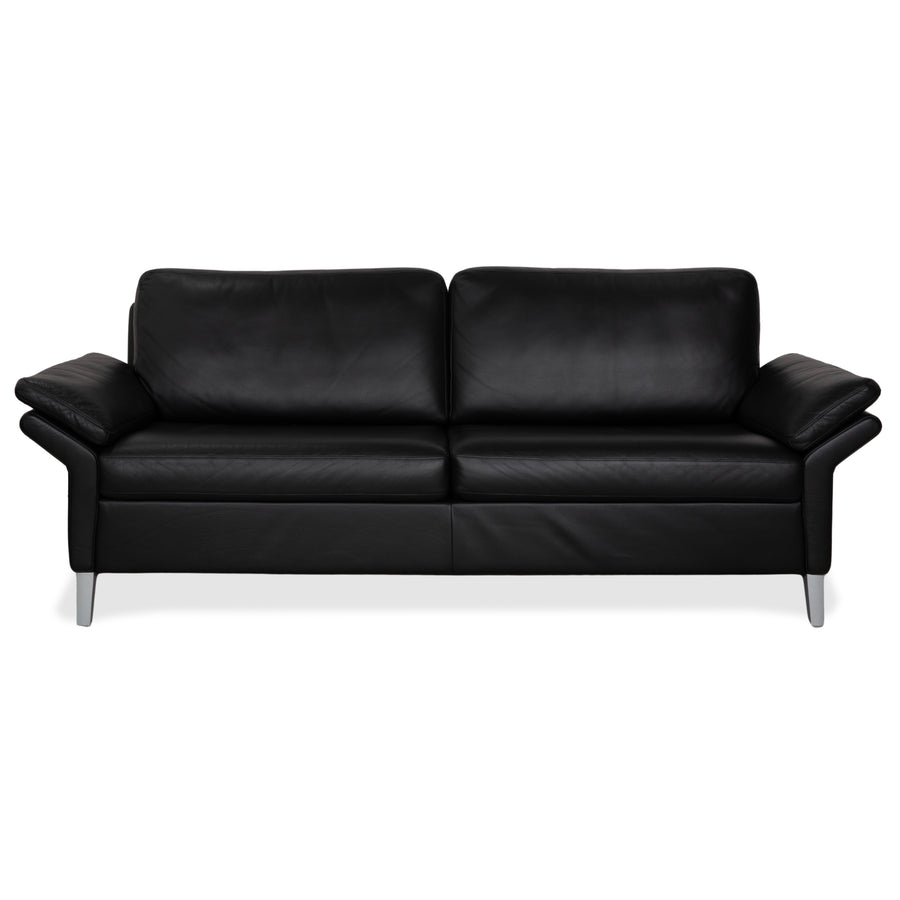 Rolf Benz 3300 Leder Dreisitzer Schwarz Sofa Couch