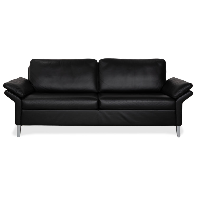 Rolf Benz 3300 Leder Dreisitzer Schwarz Sofa Couch