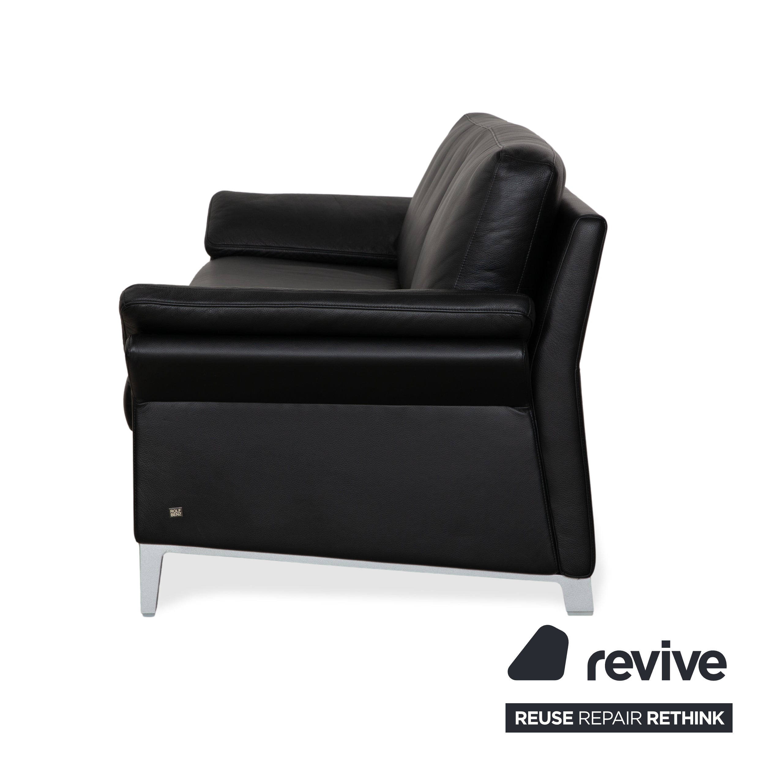 Rolf Benz 3300 Leder Dreisitzer Schwarz Sofa Couch