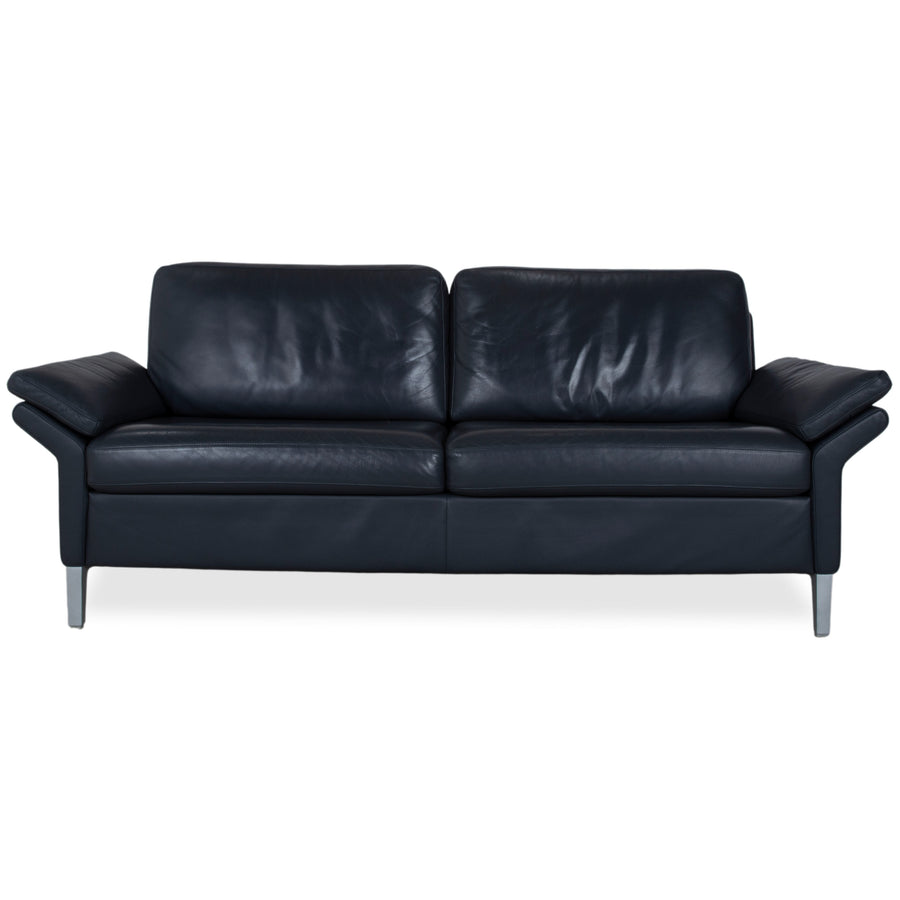 Rolf Benz 3300 Leder Dreisitzer Schwarz Sofa Couch