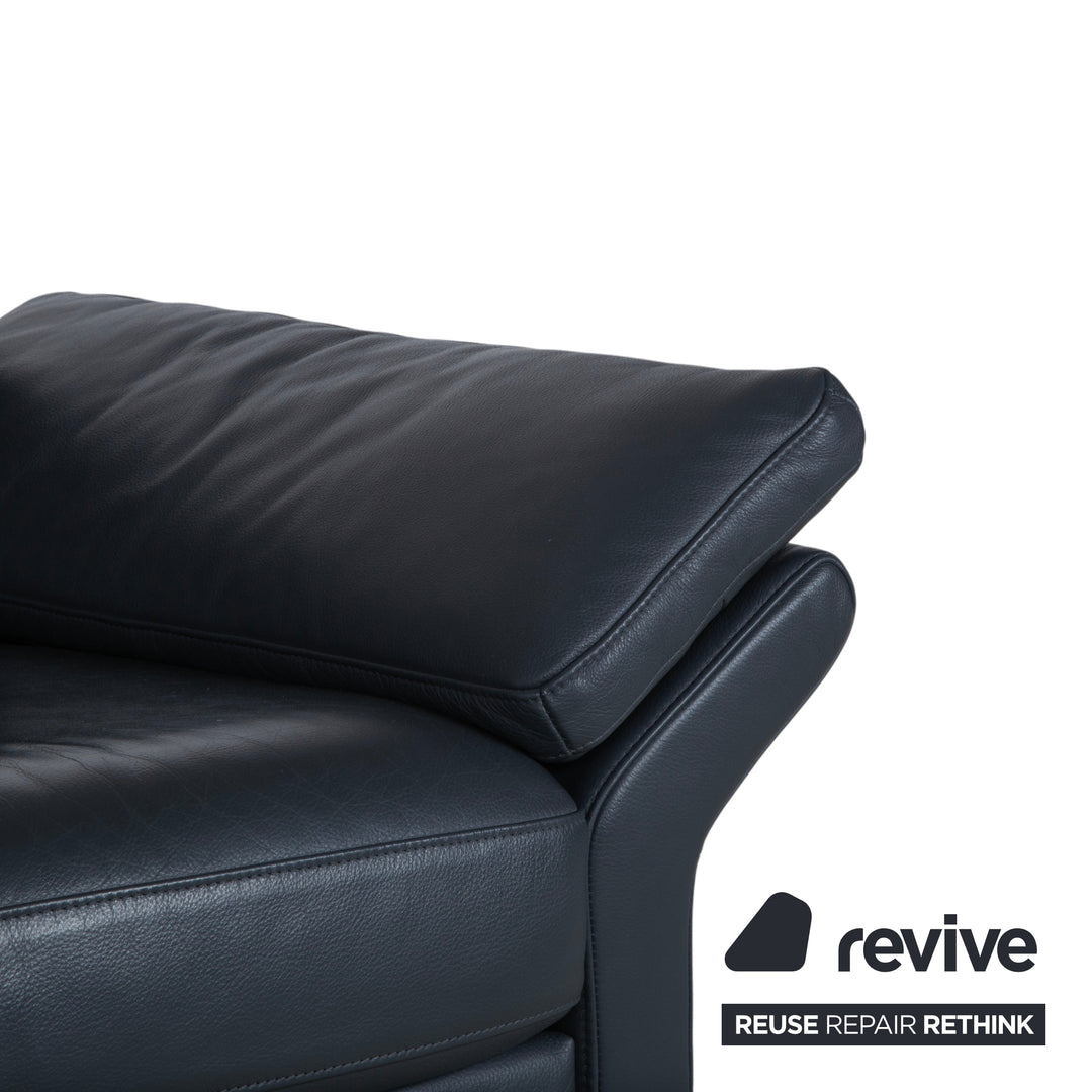 Rolf Benz 3300 Leder Dreisitzer Schwarz Sofa Couch