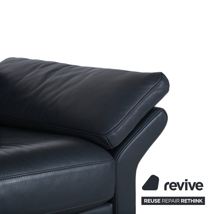 Rolf Benz 3300 Leder Dreisitzer Schwarz Sofa Couch