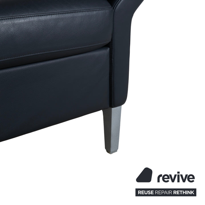 Rolf Benz 3300 Leder Dreisitzer Schwarz Sofa Couch