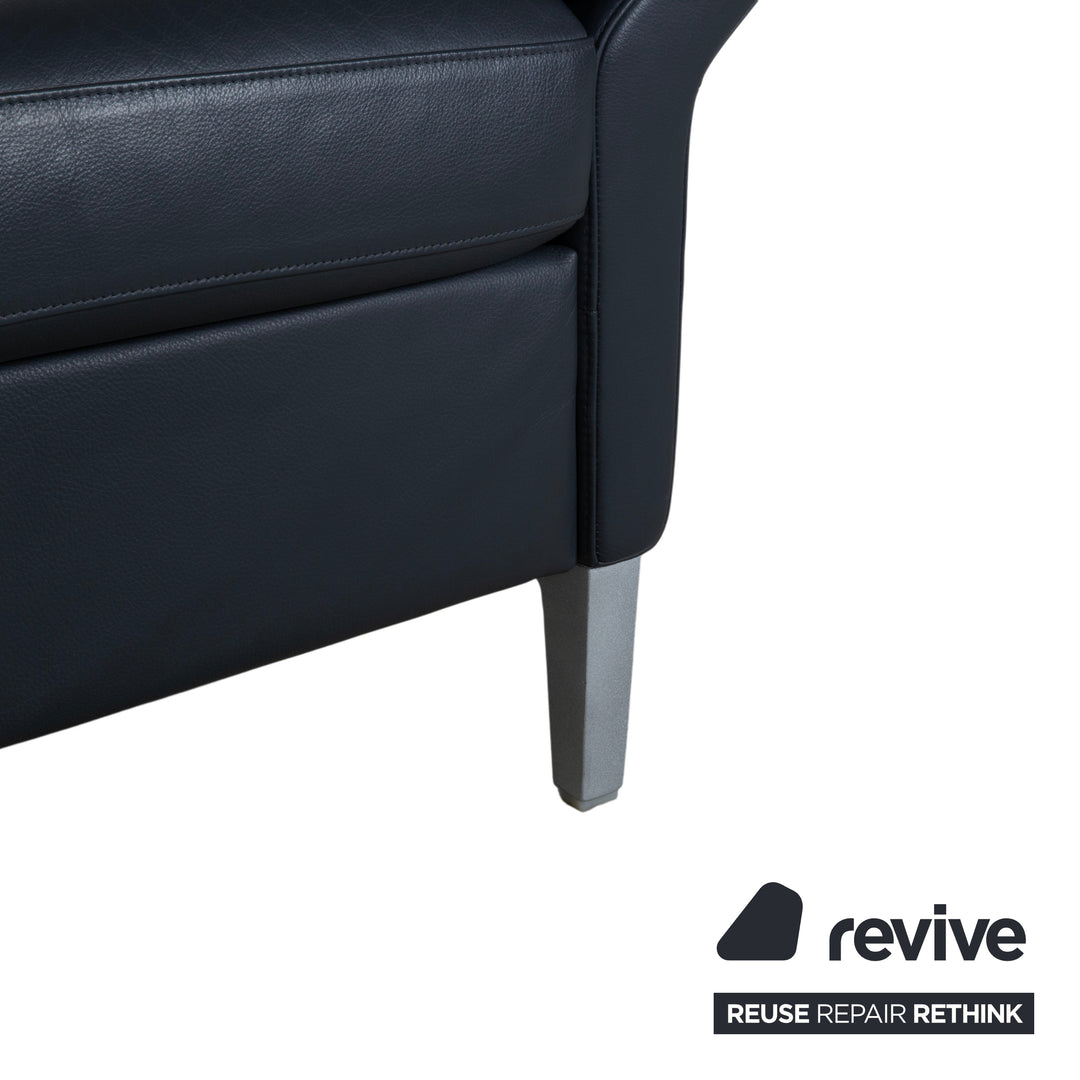 Rolf Benz 3300 Leder Dreisitzer Schwarz Sofa Couch