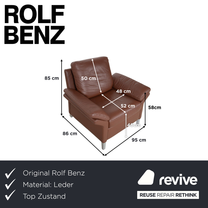 Rolf Benz 3300 Leather Armchair Brown