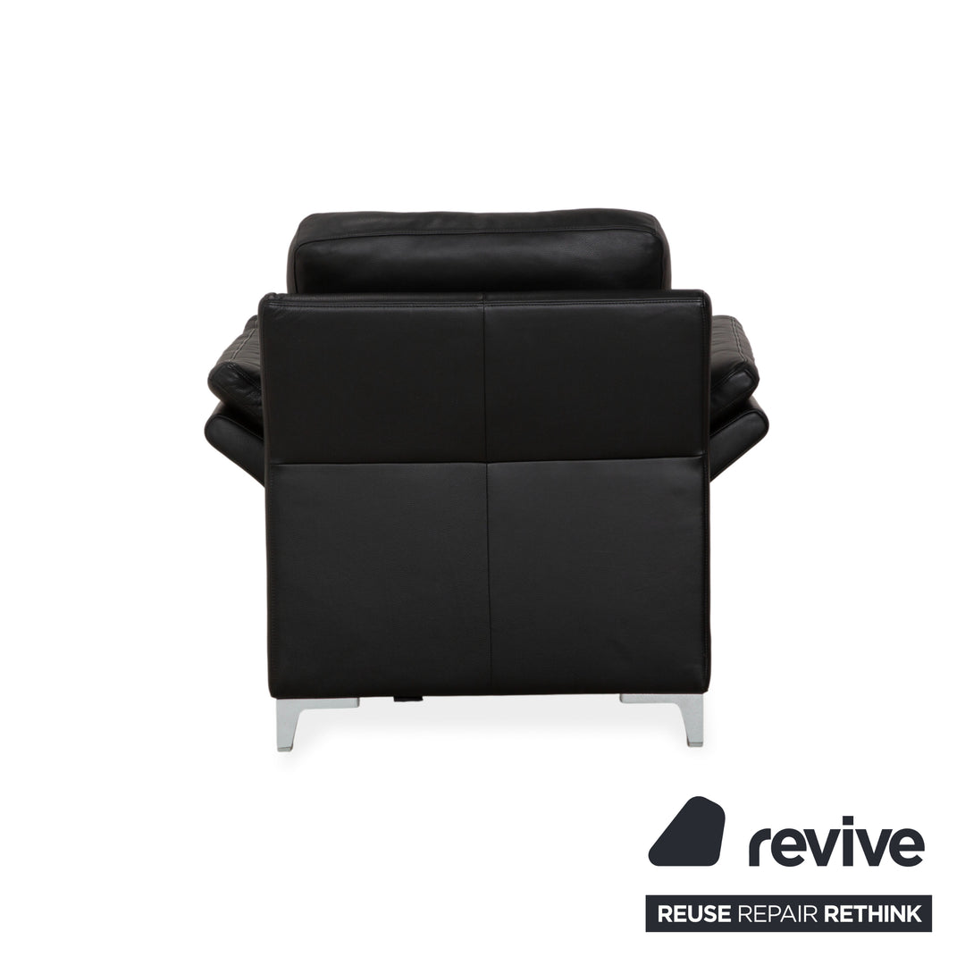 Fauteuil en cuir noir Rolf Benz 3300