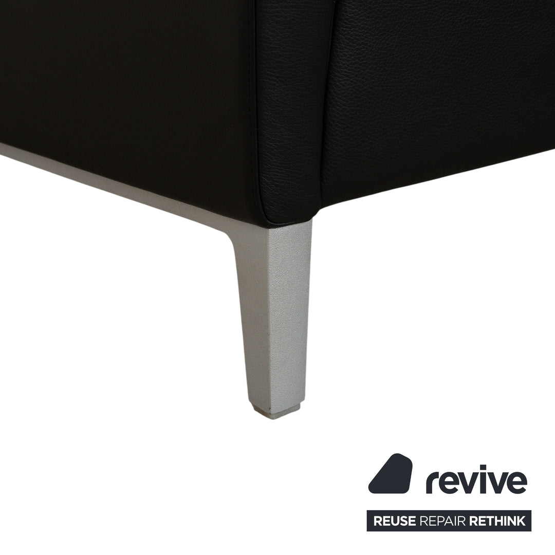 Fauteuil en cuir noir Rolf Benz 3300