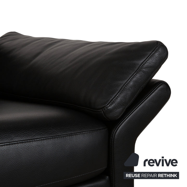 Fauteuil en cuir noir Rolf Benz 3300