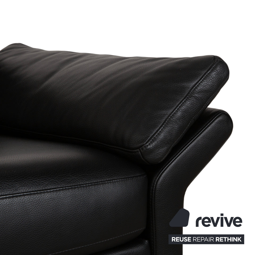 Fauteuil en cuir noir Rolf Benz 3300